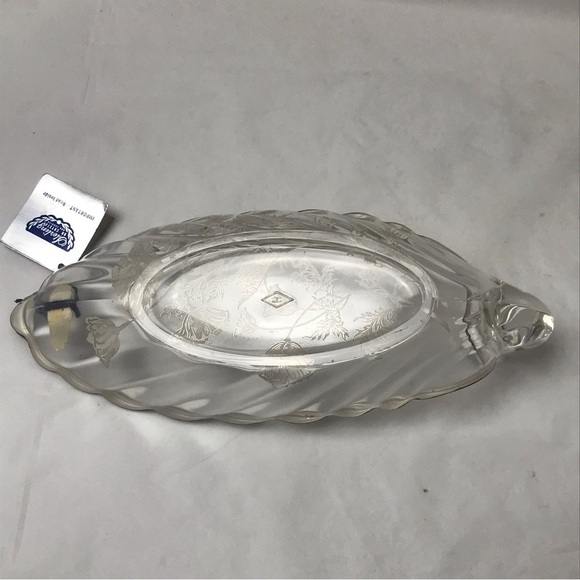 Sterling on Crystal Flanders Flowers Serving Dish Silver City Vtg Deco - Picture 2 of 7